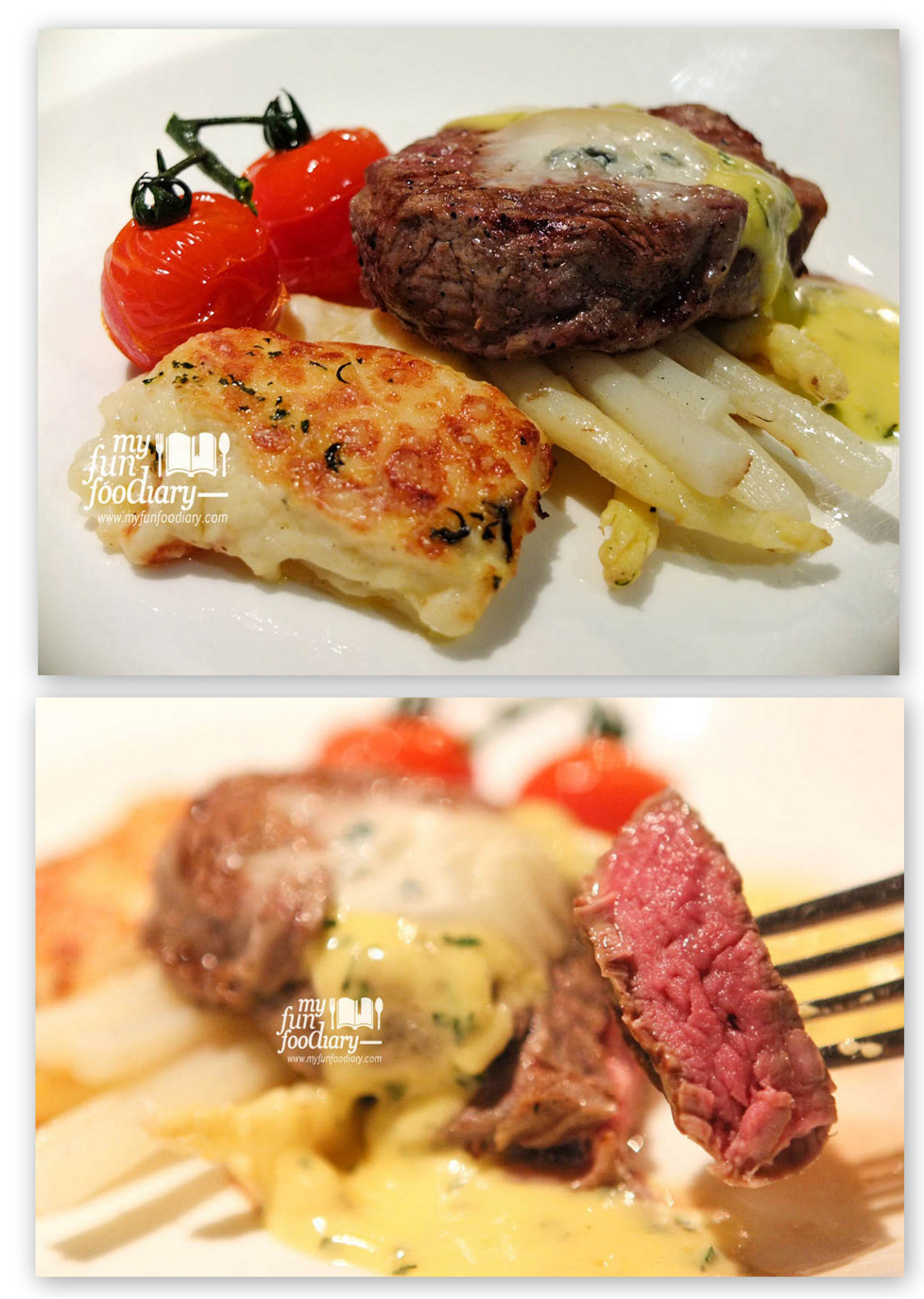 Grilled White Asparagus and Beef Tenderloin