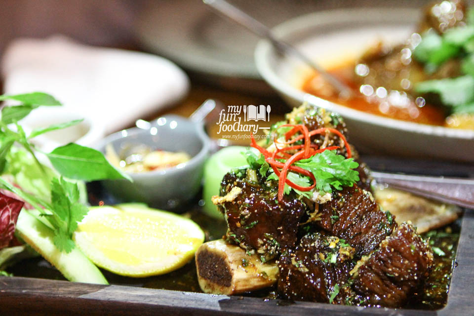 Twice-Cooked Beef Short Ribs with Sweet Fish Sauce, Cucumber & Nam Pla Prik 