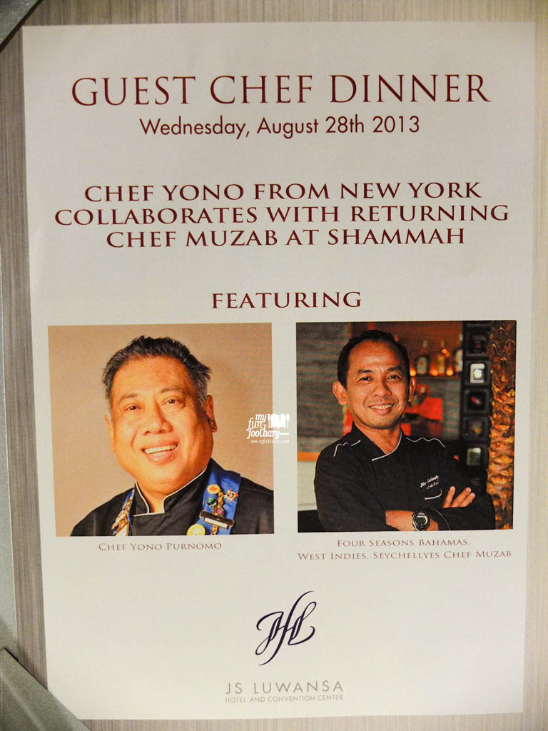 Presenting the Guest Chef Dinner, Chef Yono 