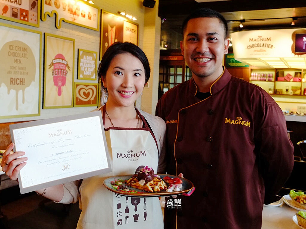 Me and Chef Odie Djamil with my Chocolatier Certificate