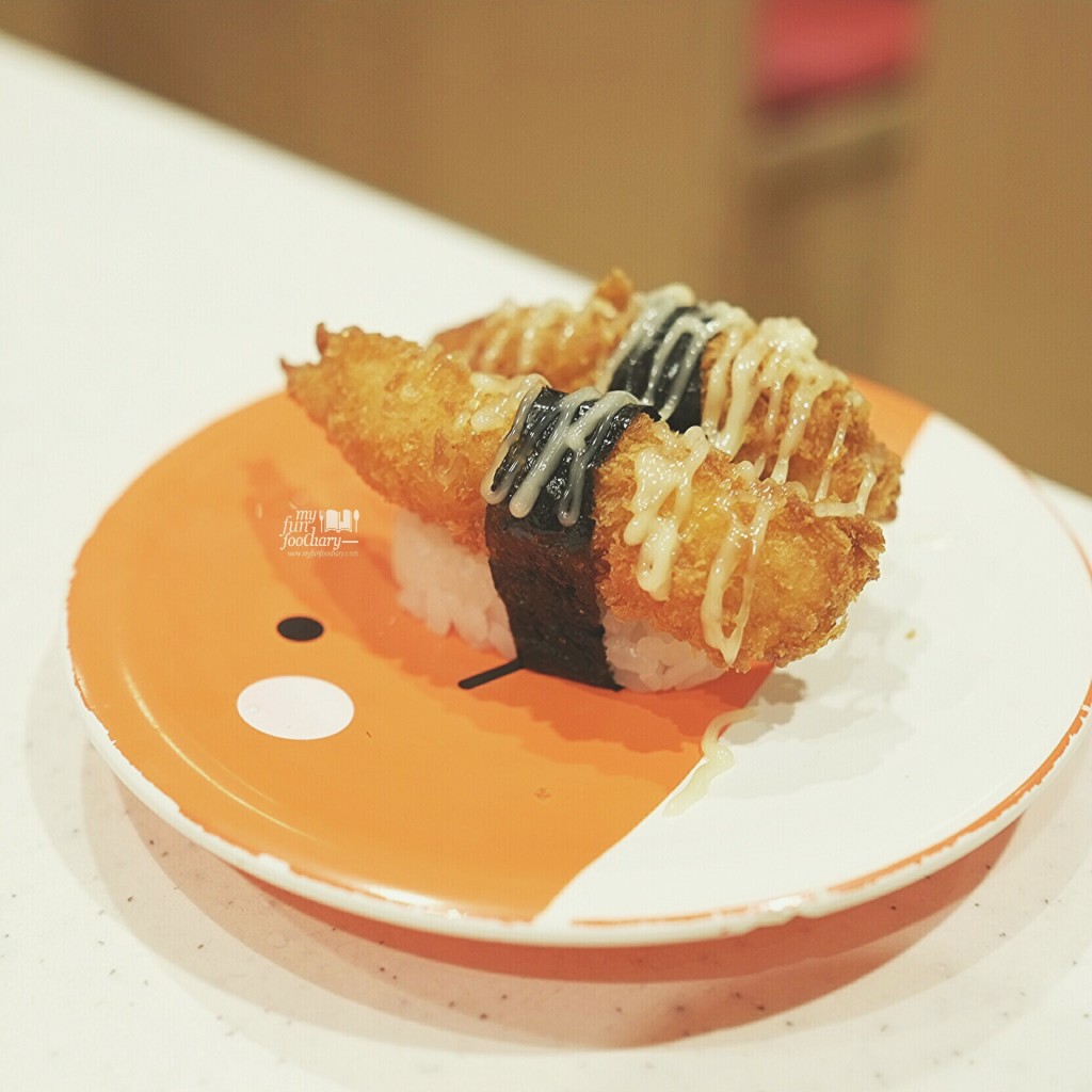 Fried Shrimp at Premium Sushi Train KAIO Sushi at Diver City Tokyo - by Myfunfoodiary