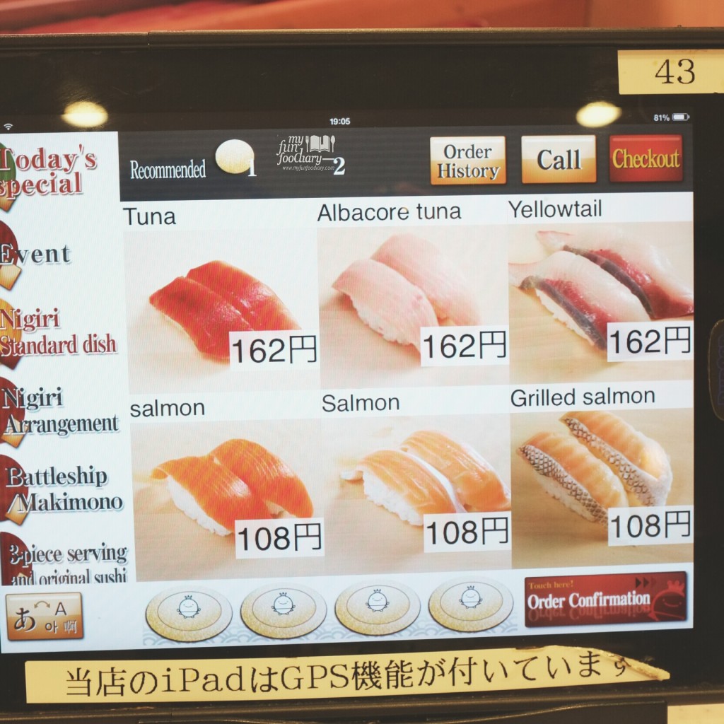 Some Sushi Menu available in English at Premium Sushi Train KAIO Sushi - by Myfunfoodiary