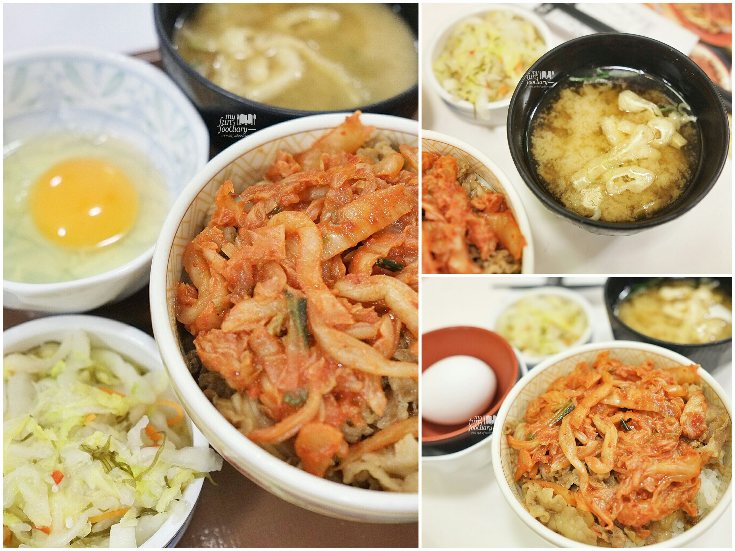 Kimchi Gyudon at Sukiya Gyudon Japan by Myfunfoodiary collage