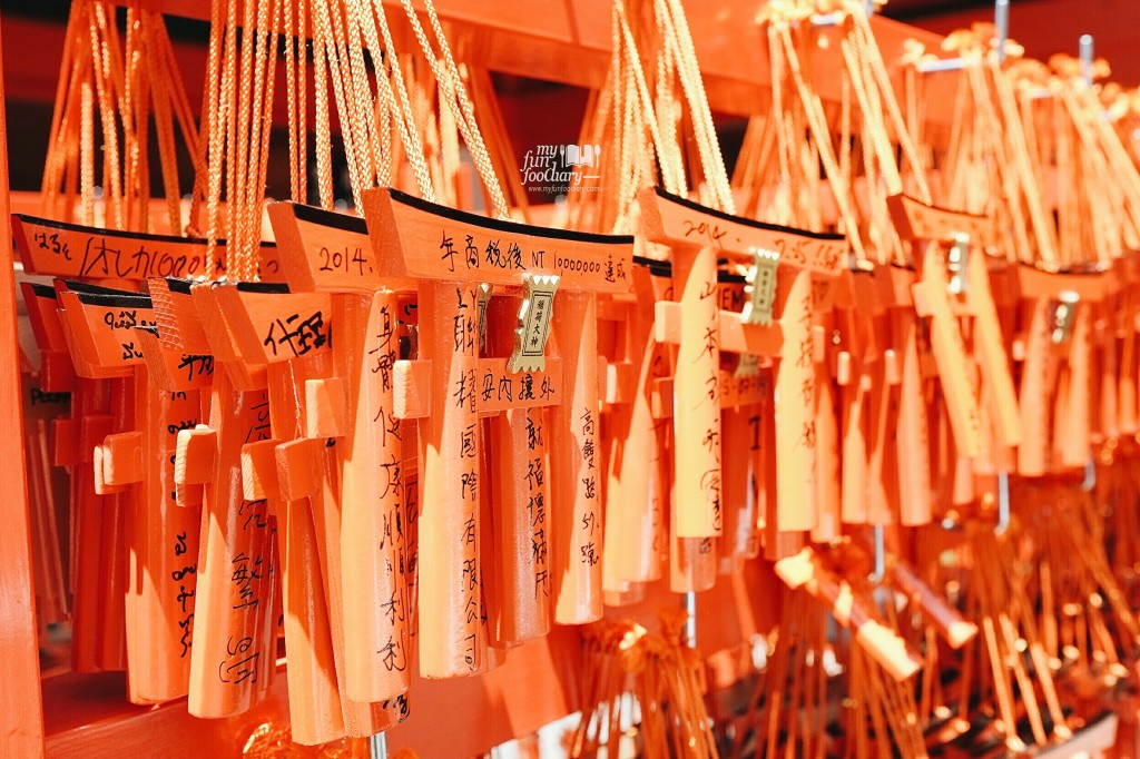 Stacks of miniature torii gates that were donated by visitors with smaller budgets at Fushimi Inari Taisha Kyoto by Myfunfoodiary