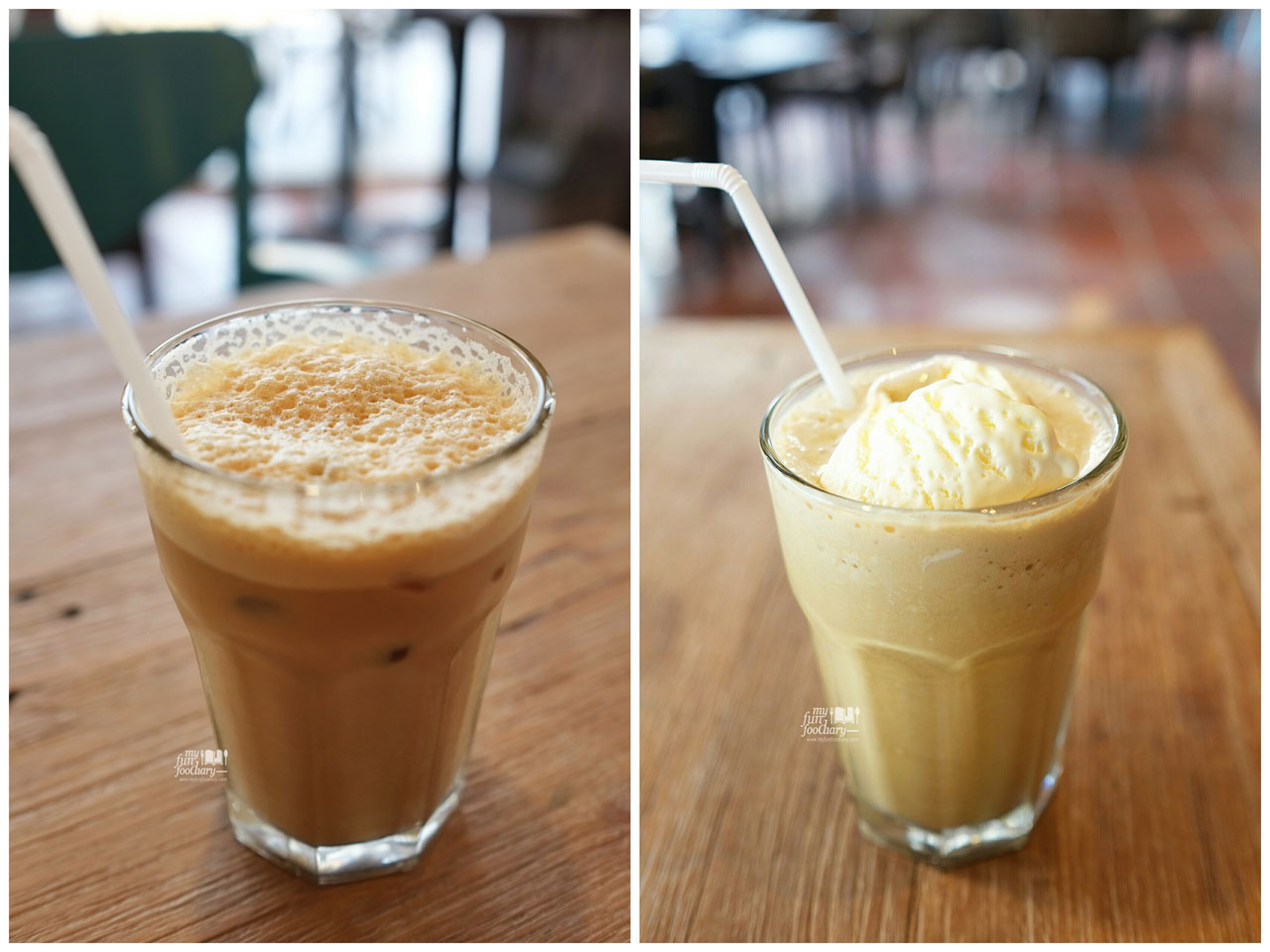 Iced Hazelnut Latte and free coffee at Bourbon Cafe by Myfunfoodiary