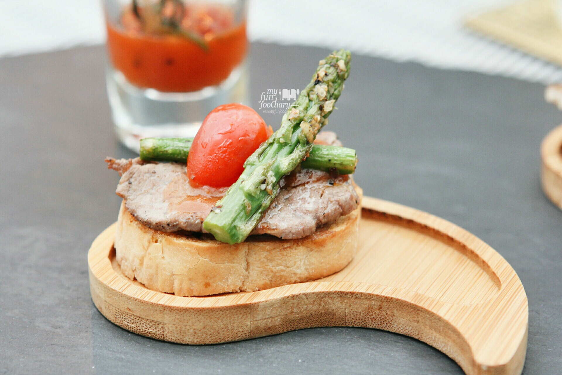 Wagyu #7 with Baby Asparagus at 33 Degree Skybridge Lounge by Myfunfoodiary