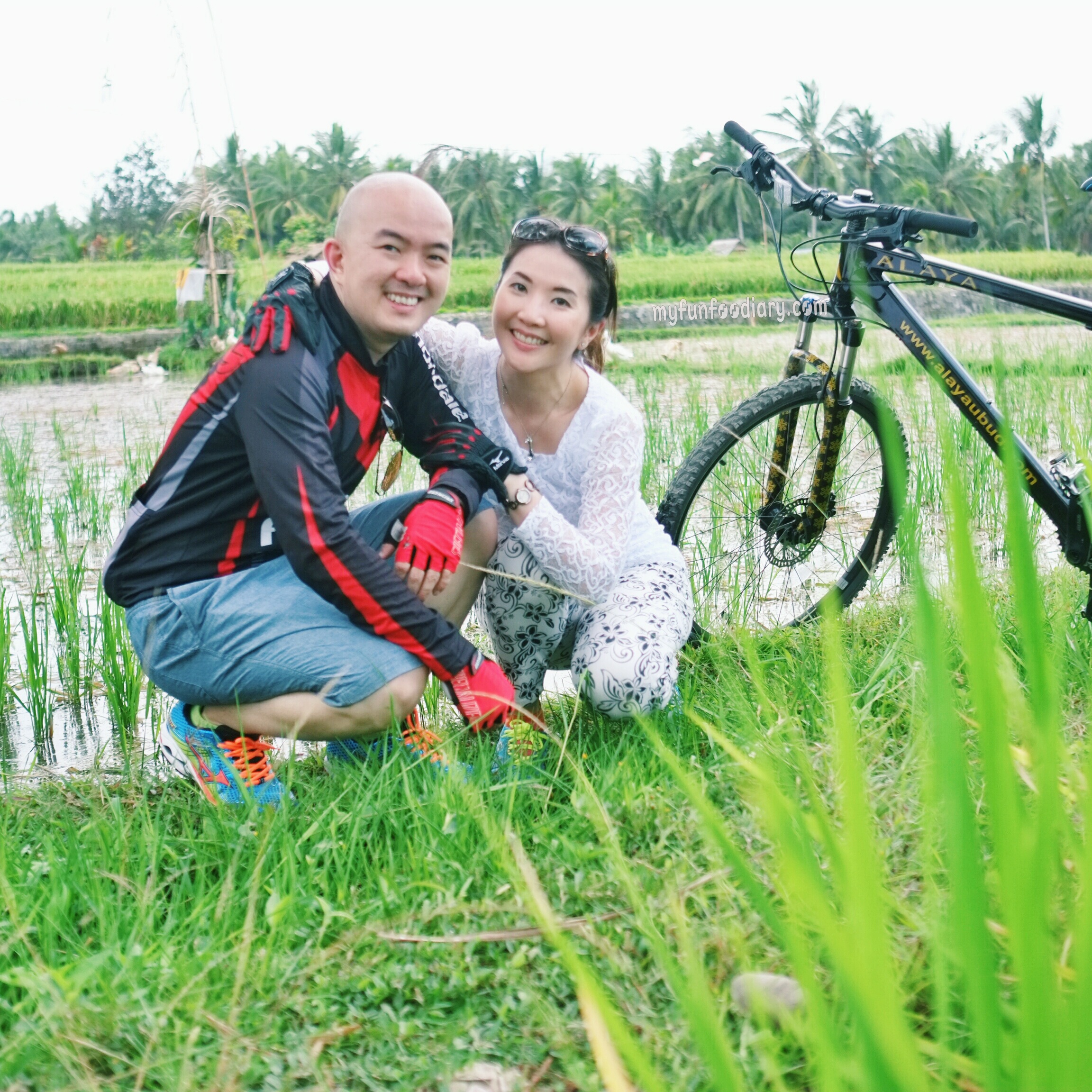 Me and My Husband Cycling Around Ubud