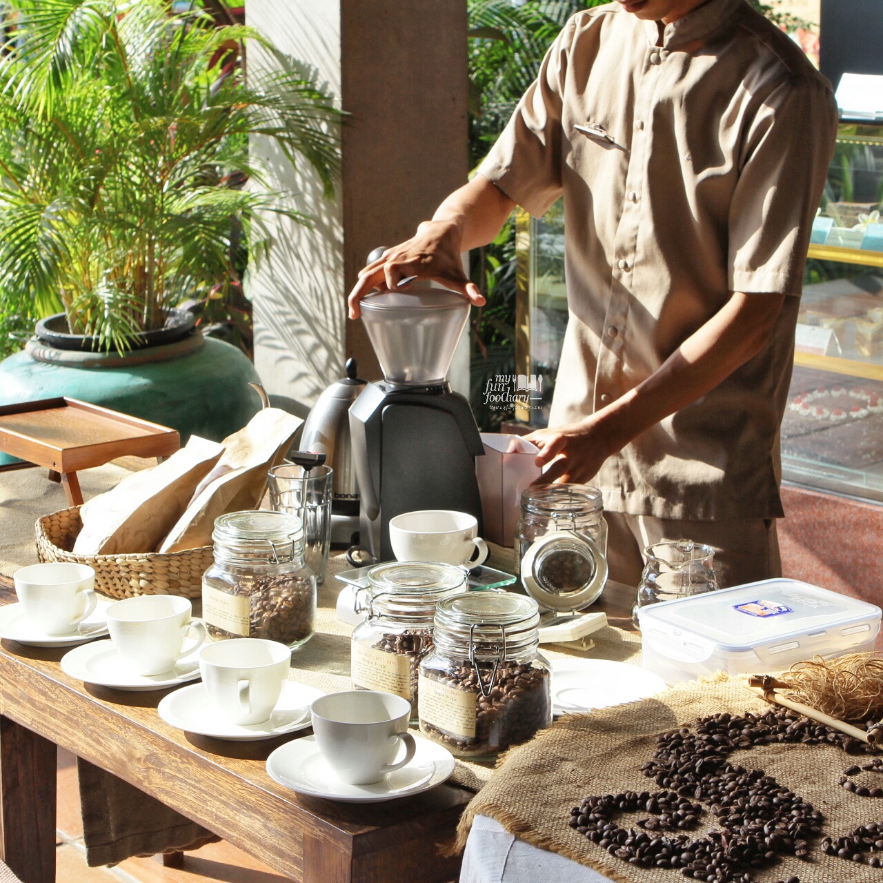Preparation for Coffee Session at Petani Restaurant - Alaya Resort Ubud by Myfunfoodiary