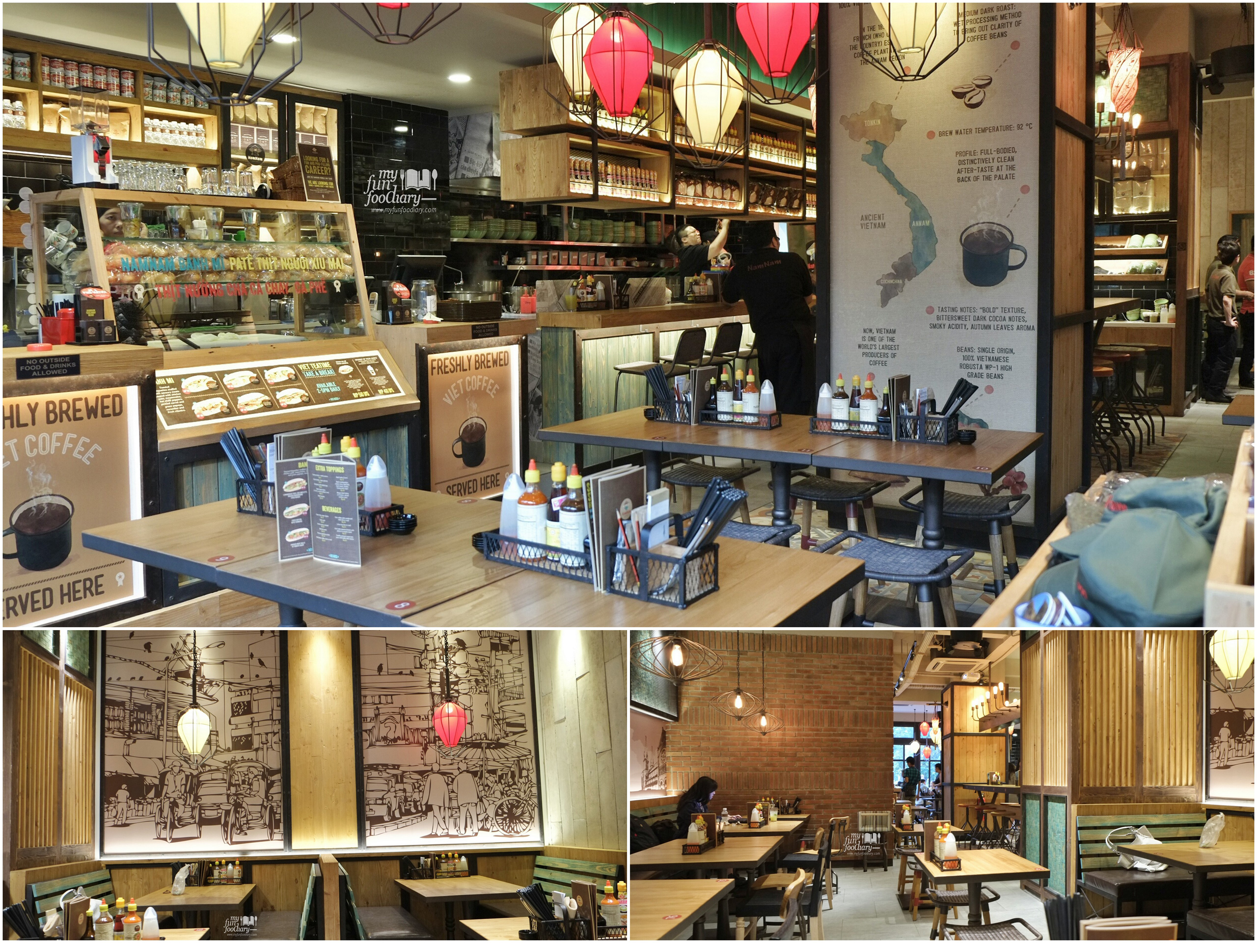 Interior Nam Nam Noodle Bar by Myfunfoodiary collage