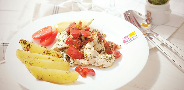 [RECIPE] Chicken with Lemon and Garlic, & Potato Wedges Rosemary