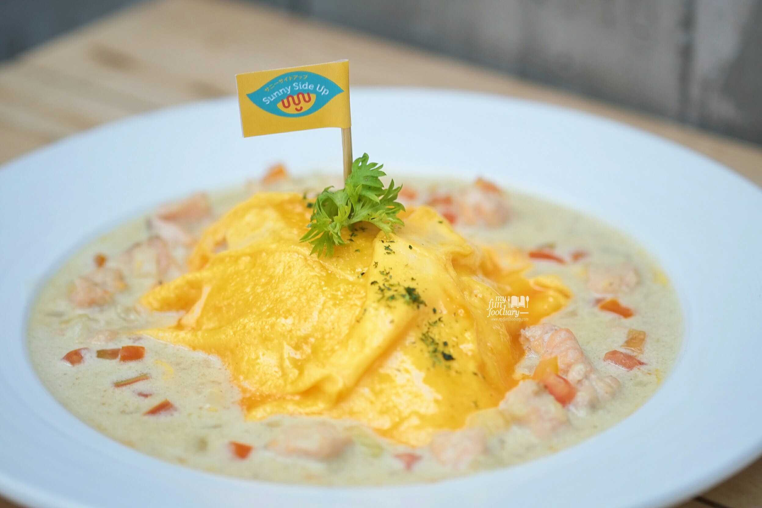 Creamy Salmon Omurice at Sunny Side Up by Myfunfoodiary