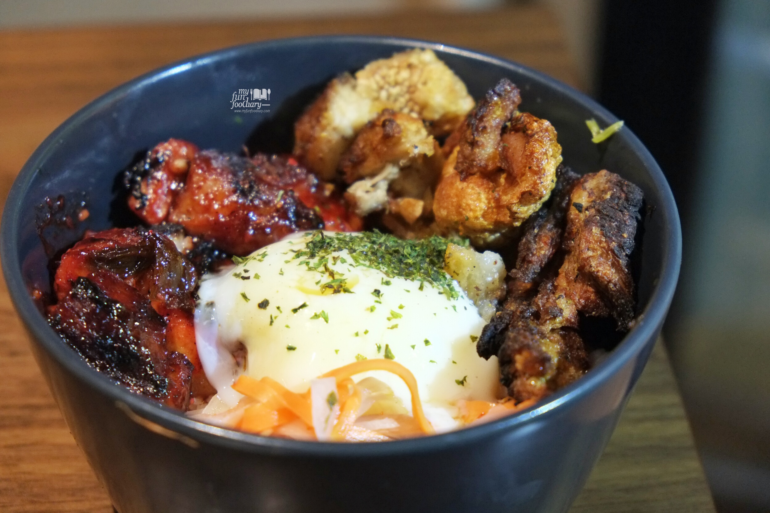 Pork Two Ways Rice Bowl at Commune Bistro and Grill by Myfunfoodiary