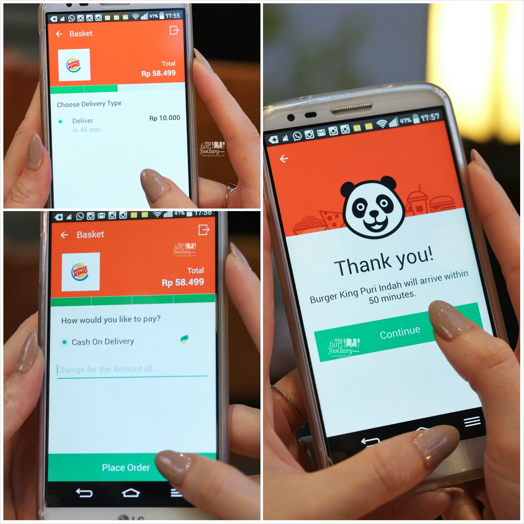 Step 3 ordering Burger King in foodpanda apps by Myfunfoodiary