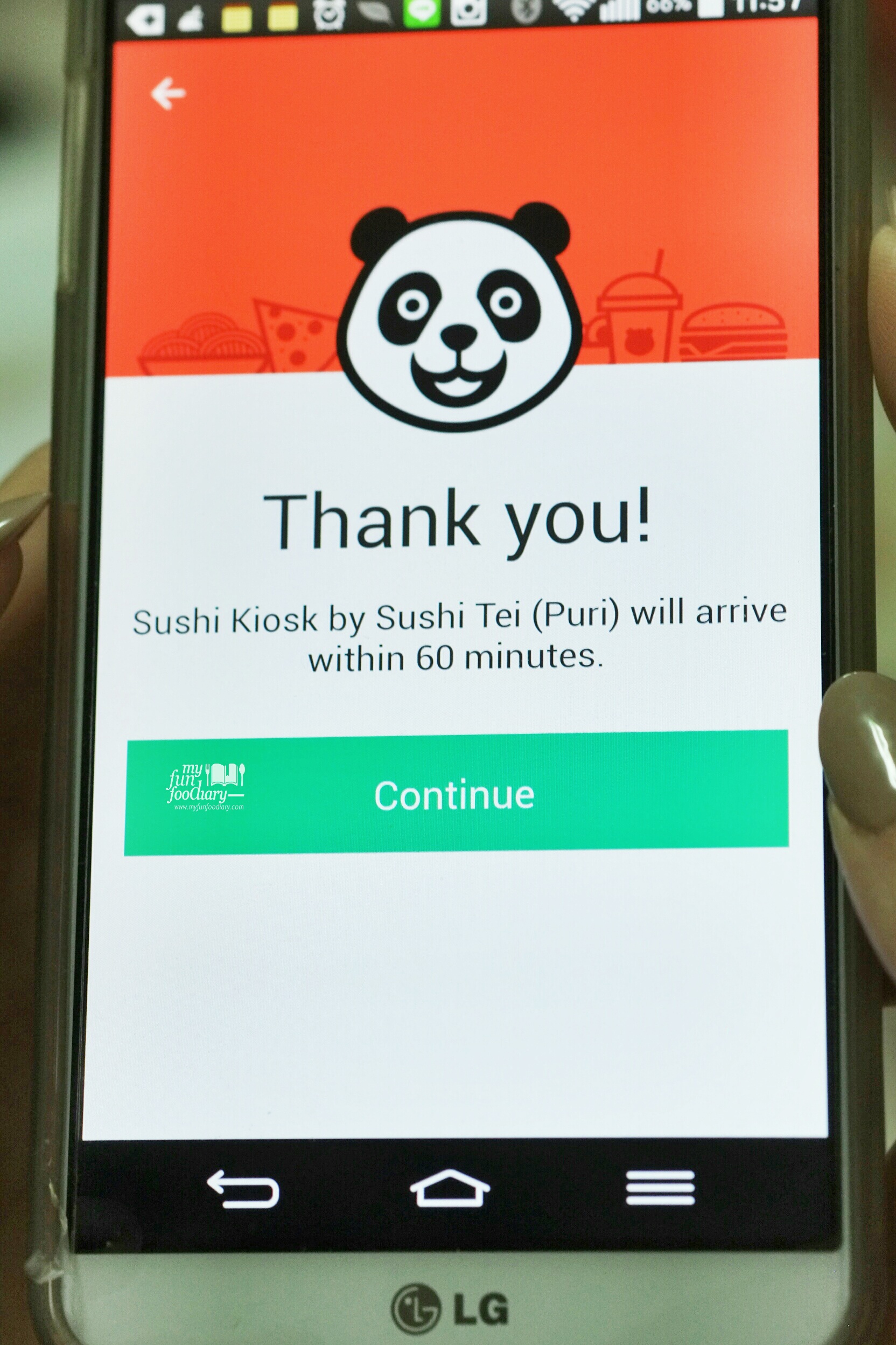 Sushi Kiosk order finished in foodpanda apps by Myfunfoodiary