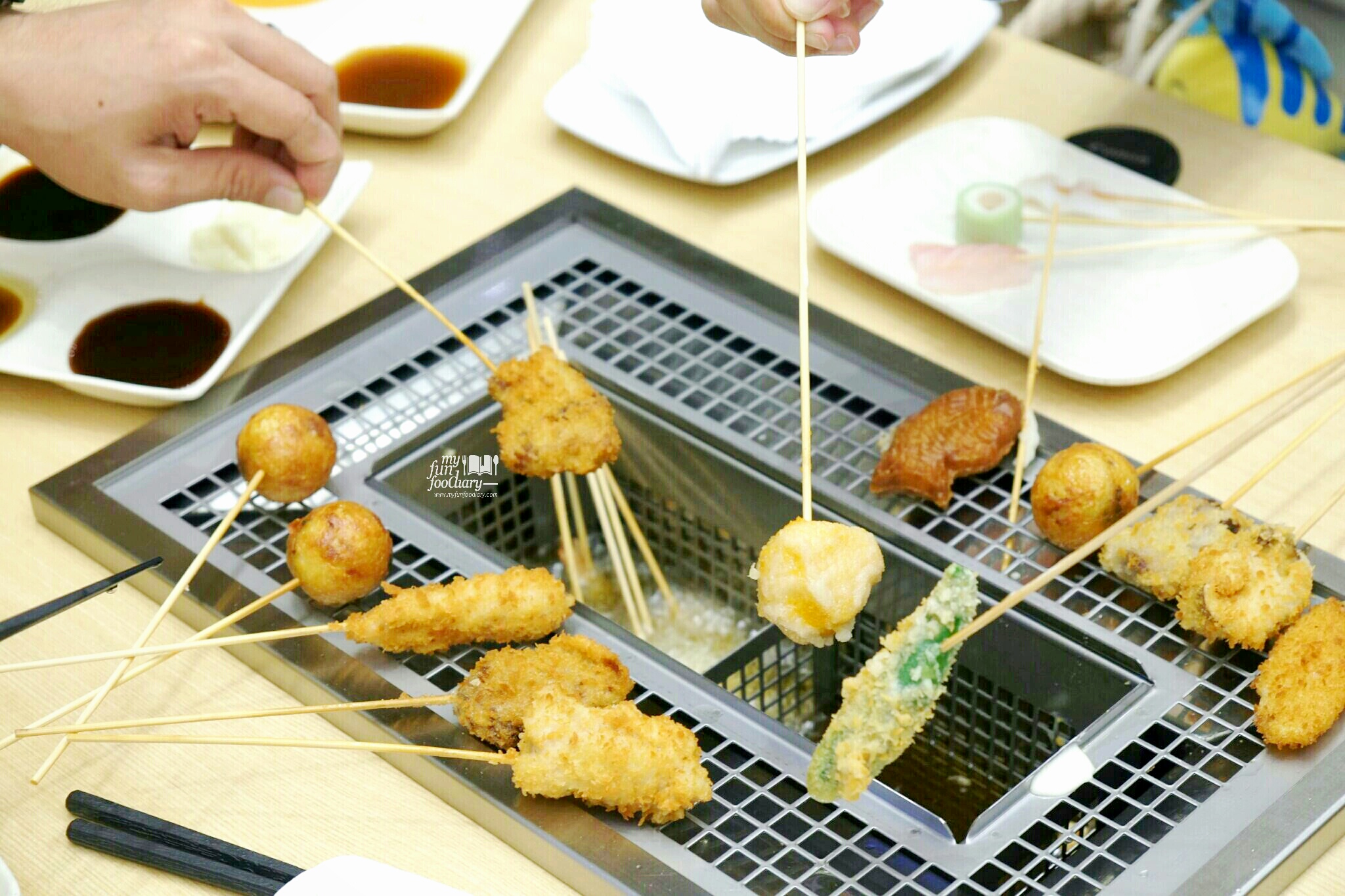 Fried Skewers ready at Kushiya Monogatari by Myfunfoodiary