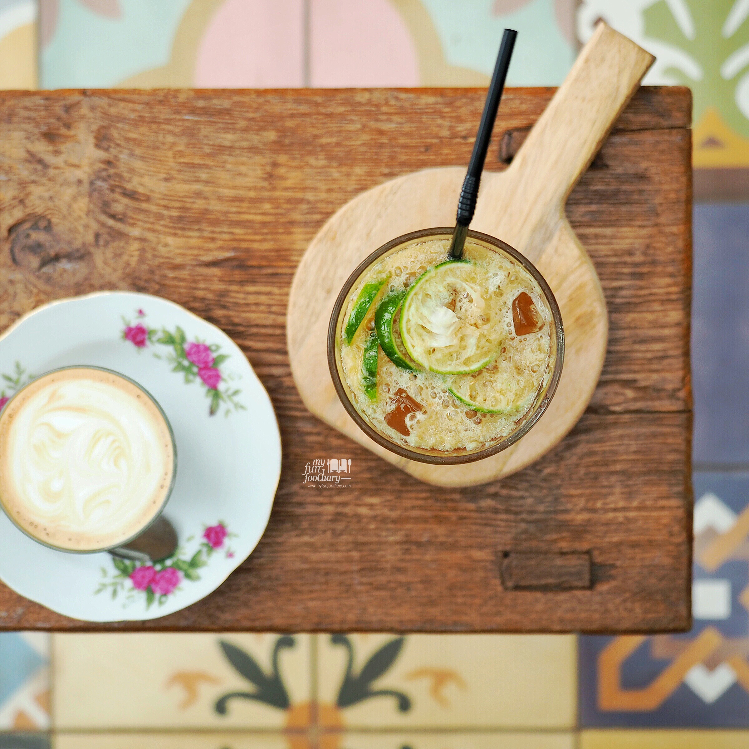 Hot Latte and Lime Ice Tea at Breakfast at Cayenne by Myfunfoodiary