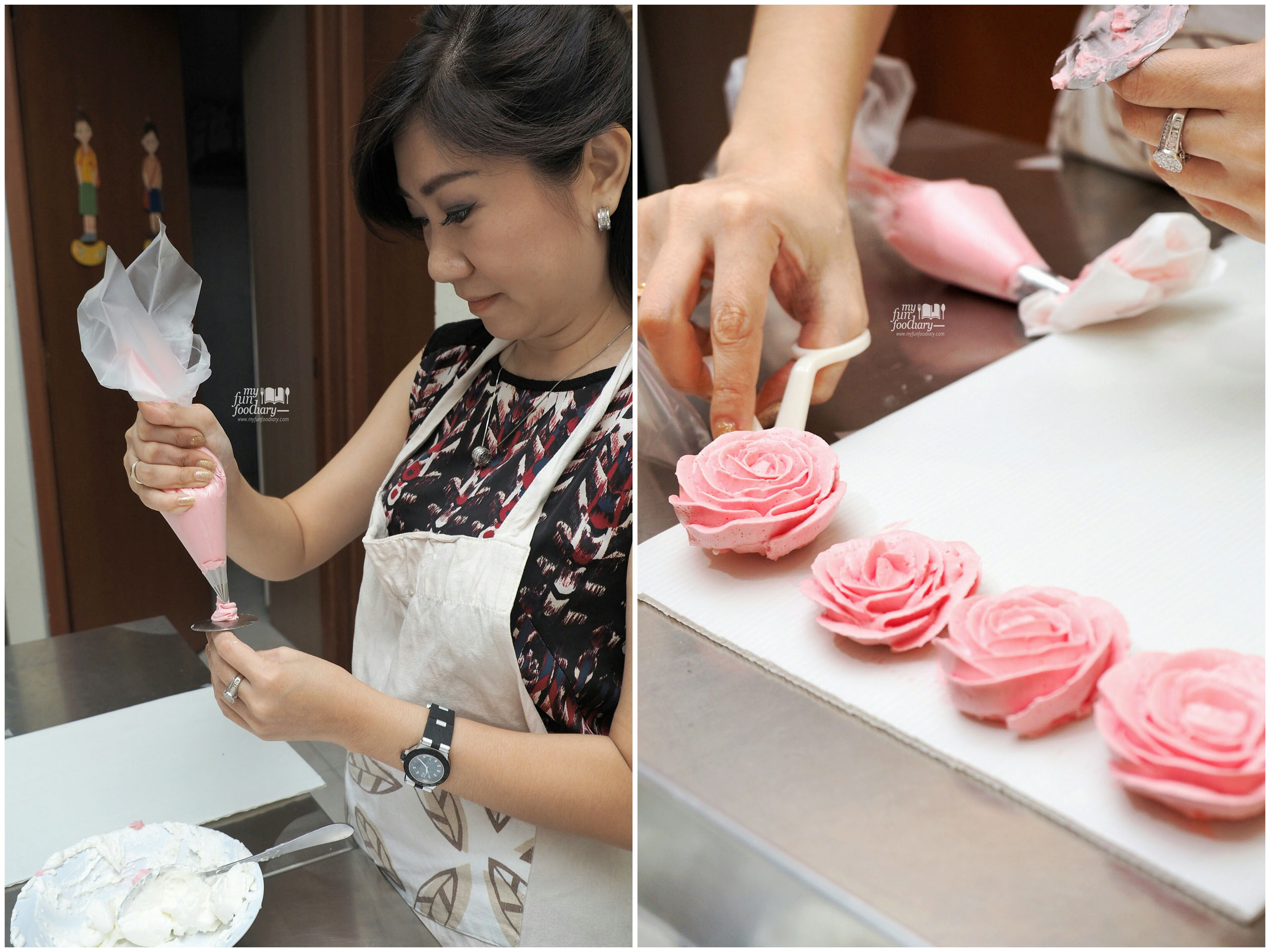 Nina and her roses at Spatula Baking Course by Myfunfoodiary