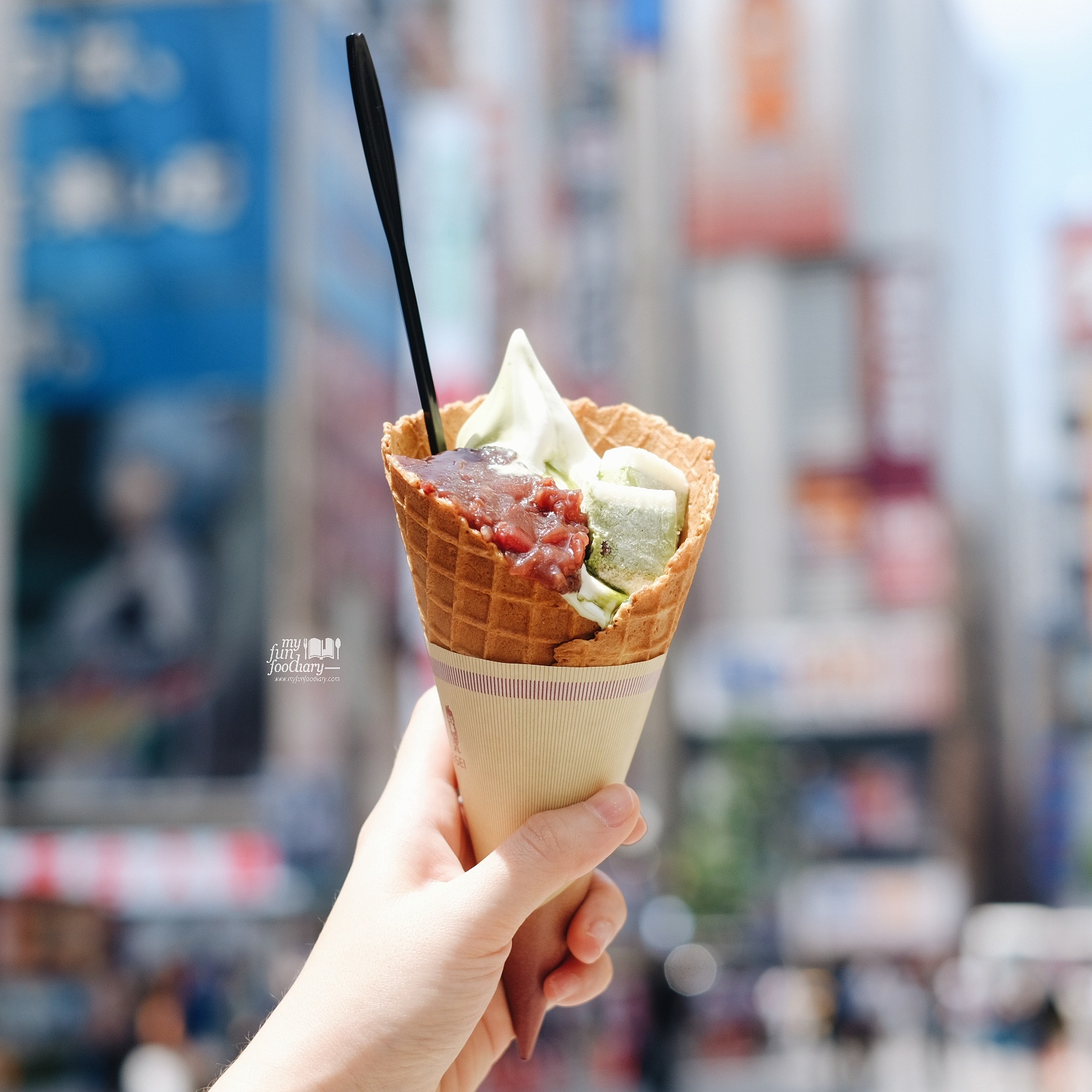 Macha Ice Cream with Red Beans at Milk Bar Akihabara by Myfunfoodiary