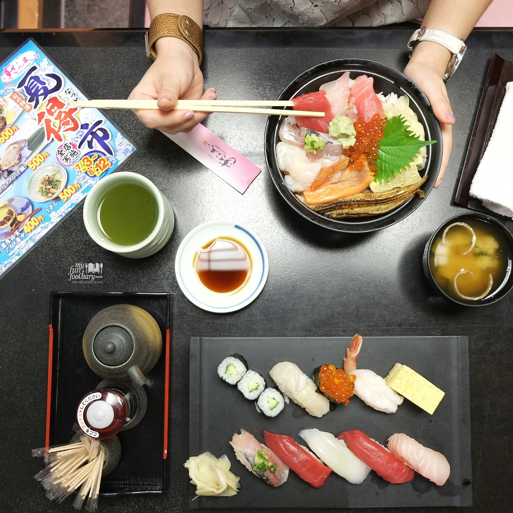 Sashimi Rice Bowl and Momoji Nigiri Sushi at Sushizanmai by Myfunfoodiary