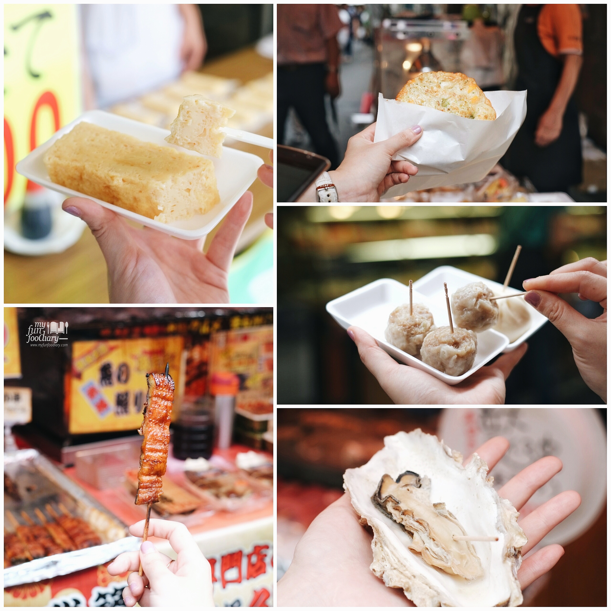 Snacks at Tsukiji Fish Market Japan by Myfunfoodiary