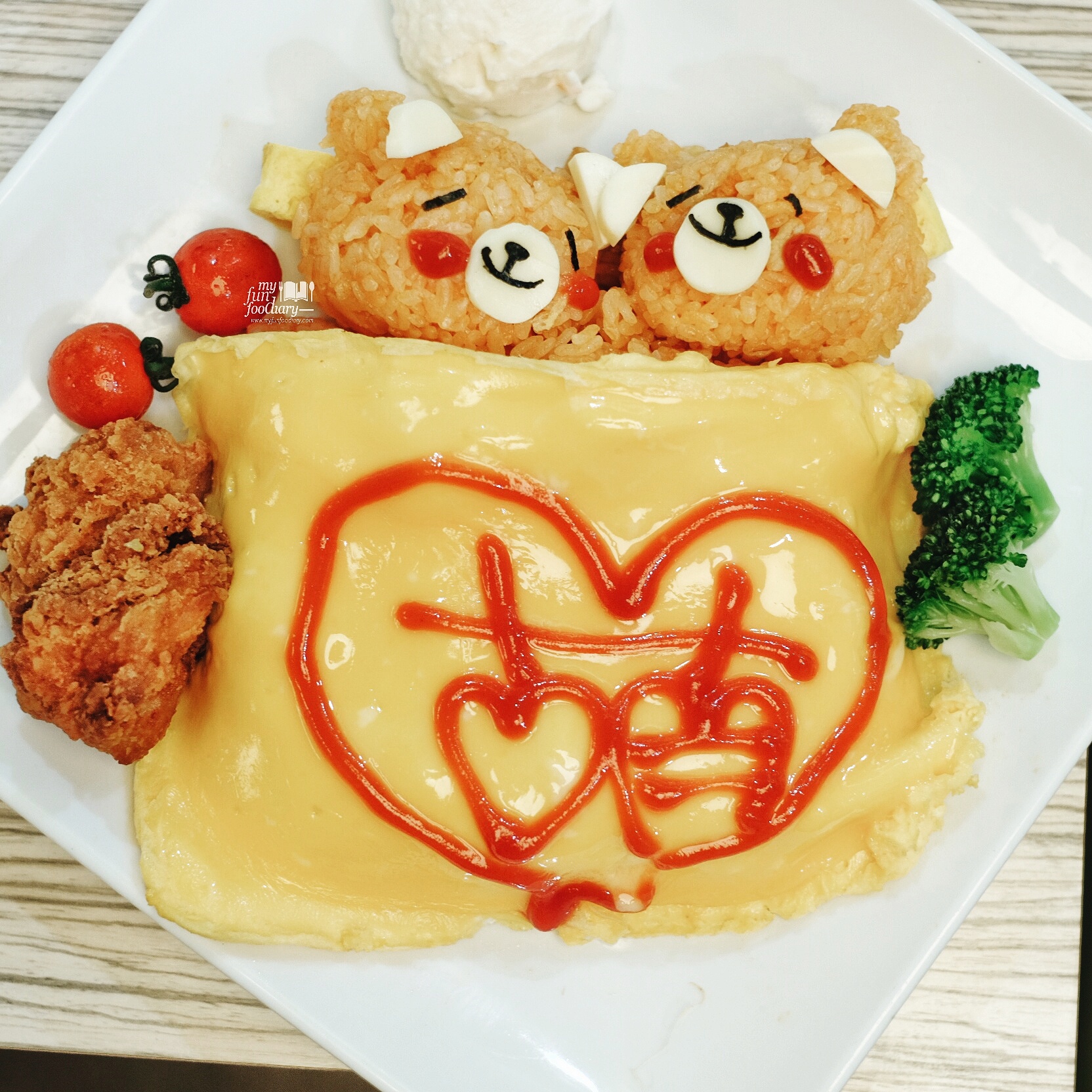 Twins Teddy Bear Omurice at Maids Dreamin Cafe by Myfunfoodiary