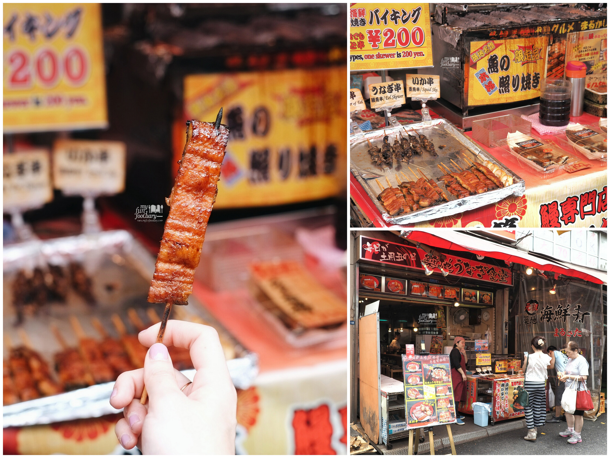 Grilled Eel at Tsukiji Market by Myfunfoodiary collage
