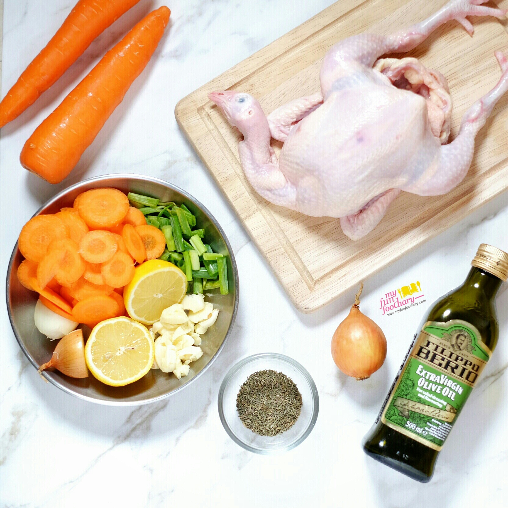 Ingredients for the Roasted Chicken by Myfunfoodiary