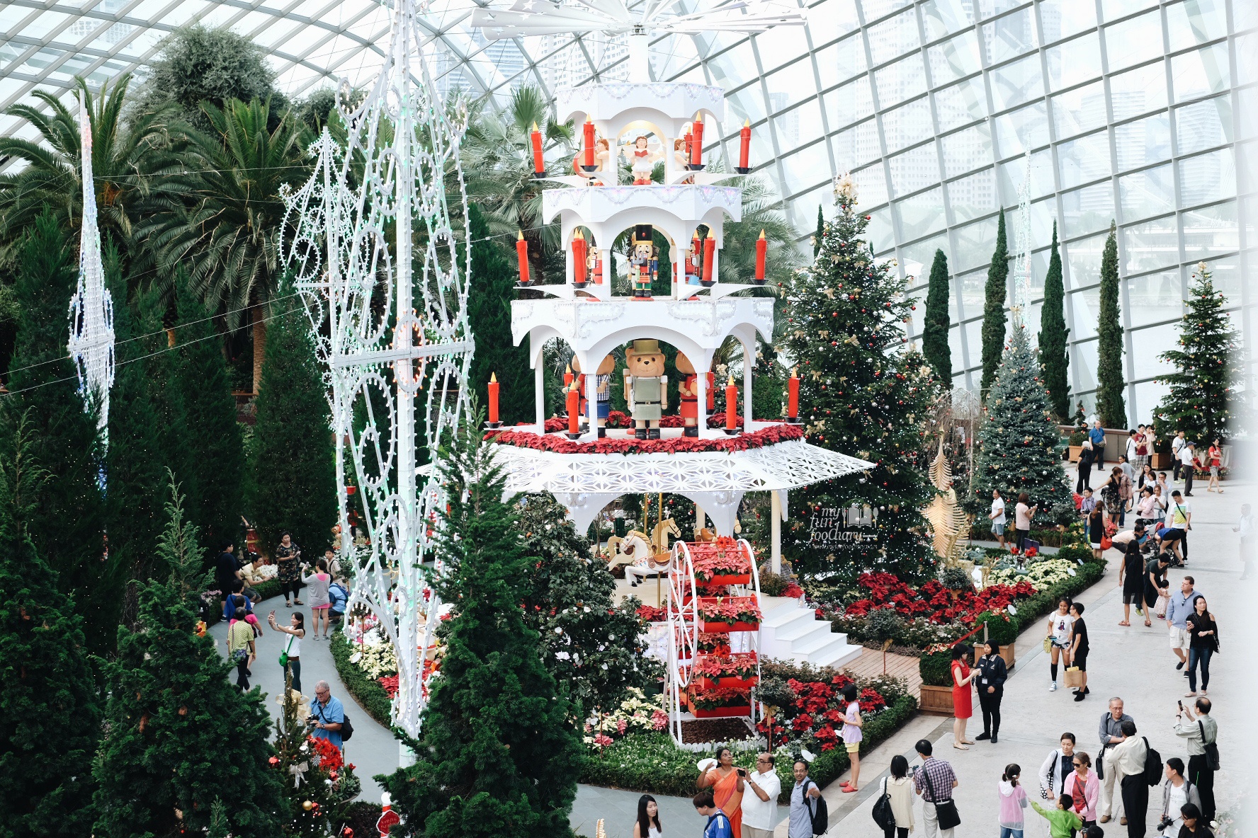 Christmas Toyland area inside the Flower Dome at Gardens By The Bay 2015 by Myfunfoodiary