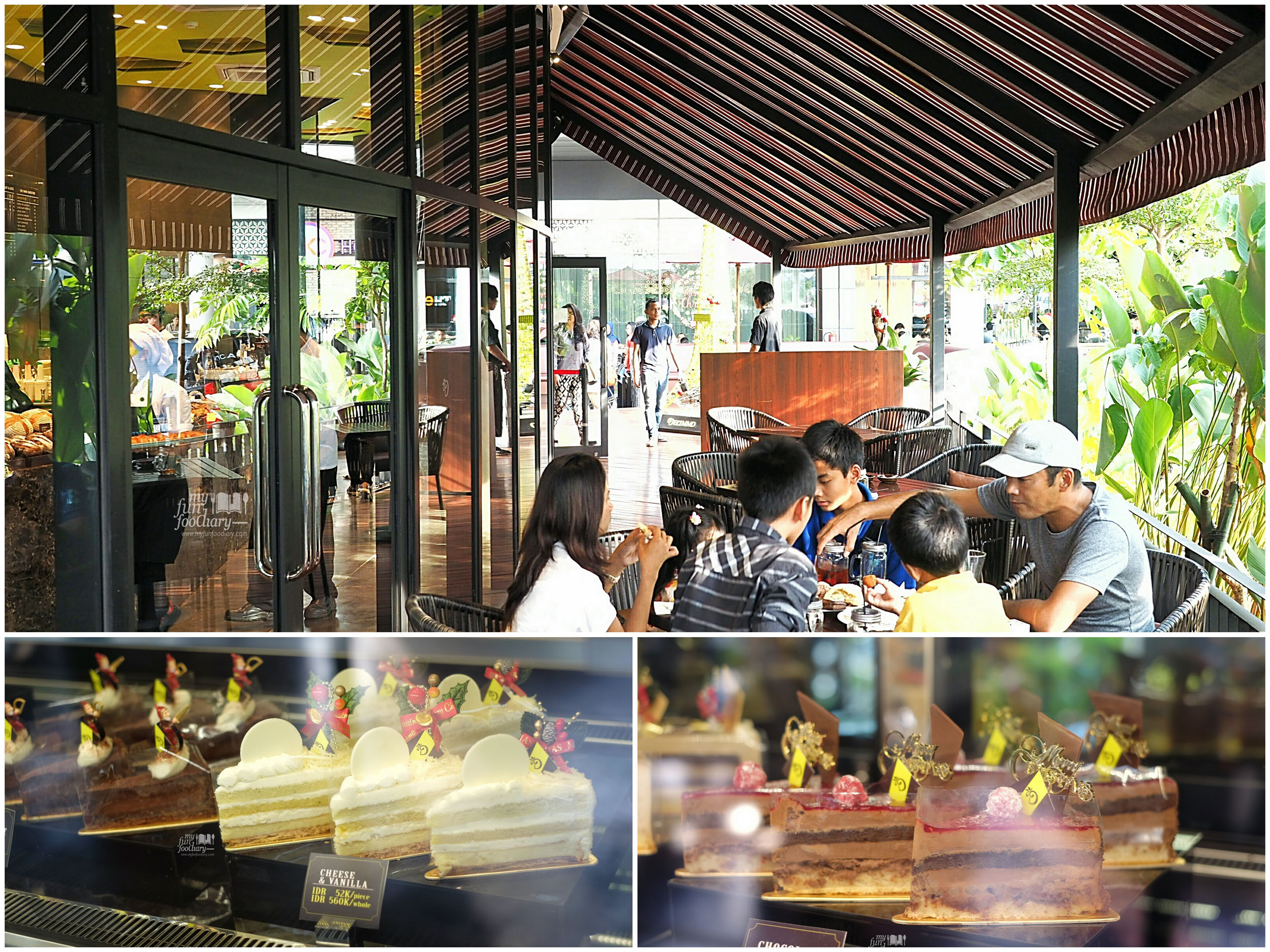 Outdoor Ambiance and Cake Display at Del' Immo Patisserie BSD by Myfunfoodiary