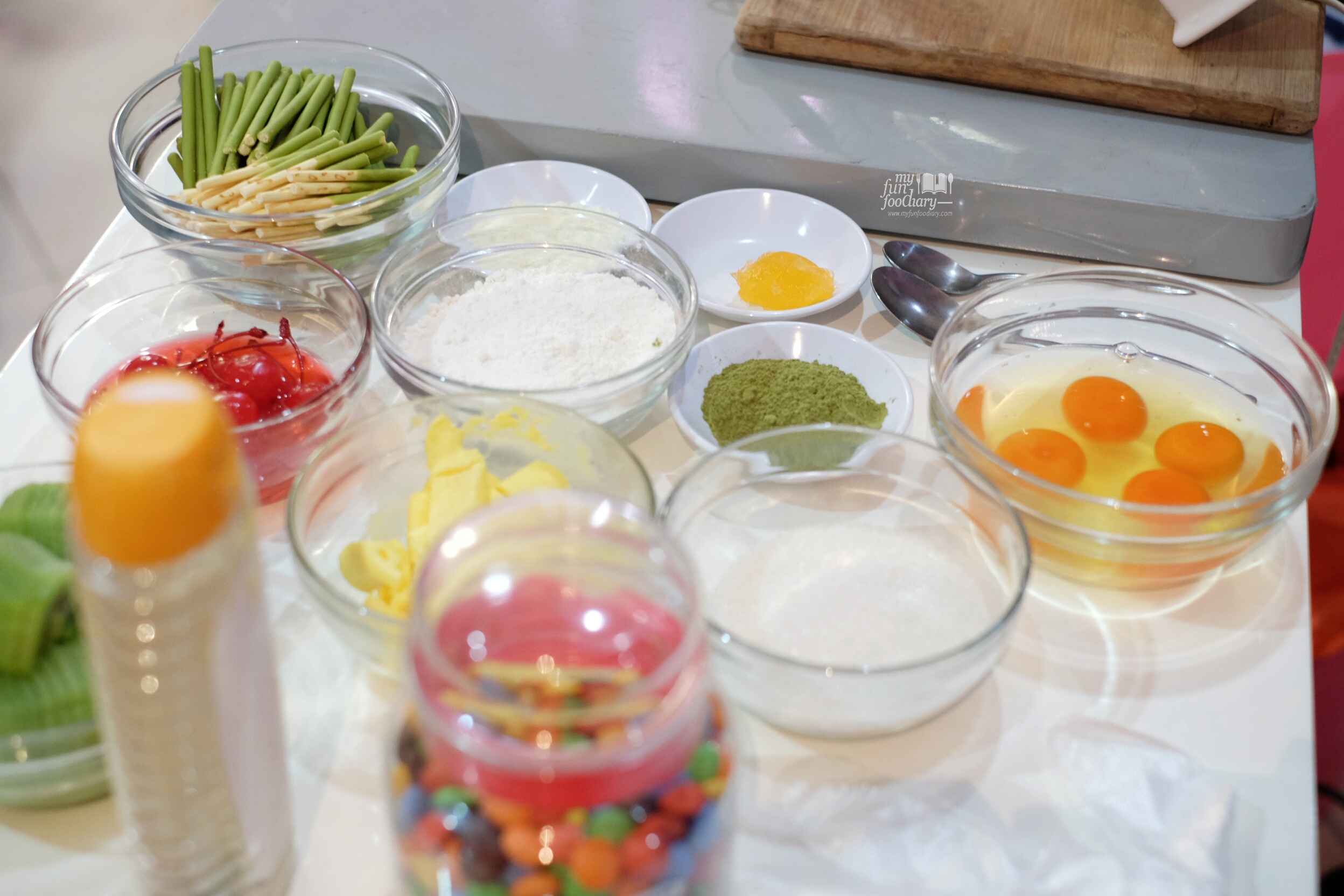 Ingredients to make Eco Green Matcha Cake by Chef Billy for Sharp Indonesia by Myfunfoodiary
