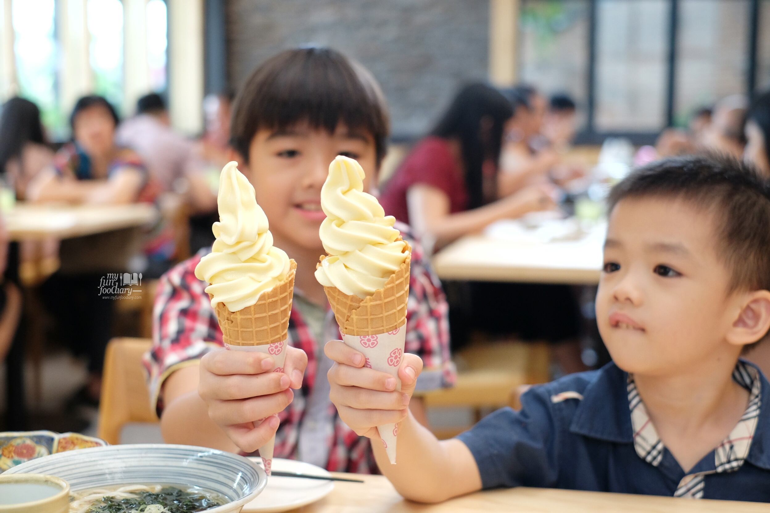 Kiddos and their Soft Cream Milk Ice Cream at Nama Sushi by Myfunfoodiary