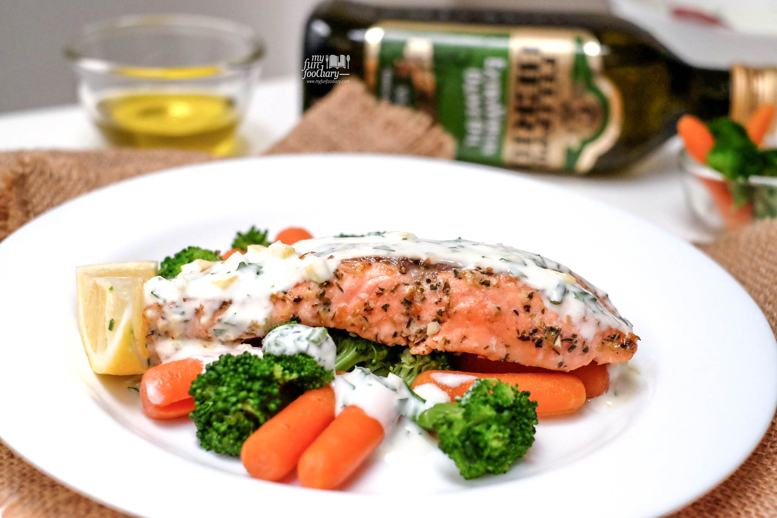 Close up Salmon Look for lunch using Filippo Berio by Myfunfoodiary