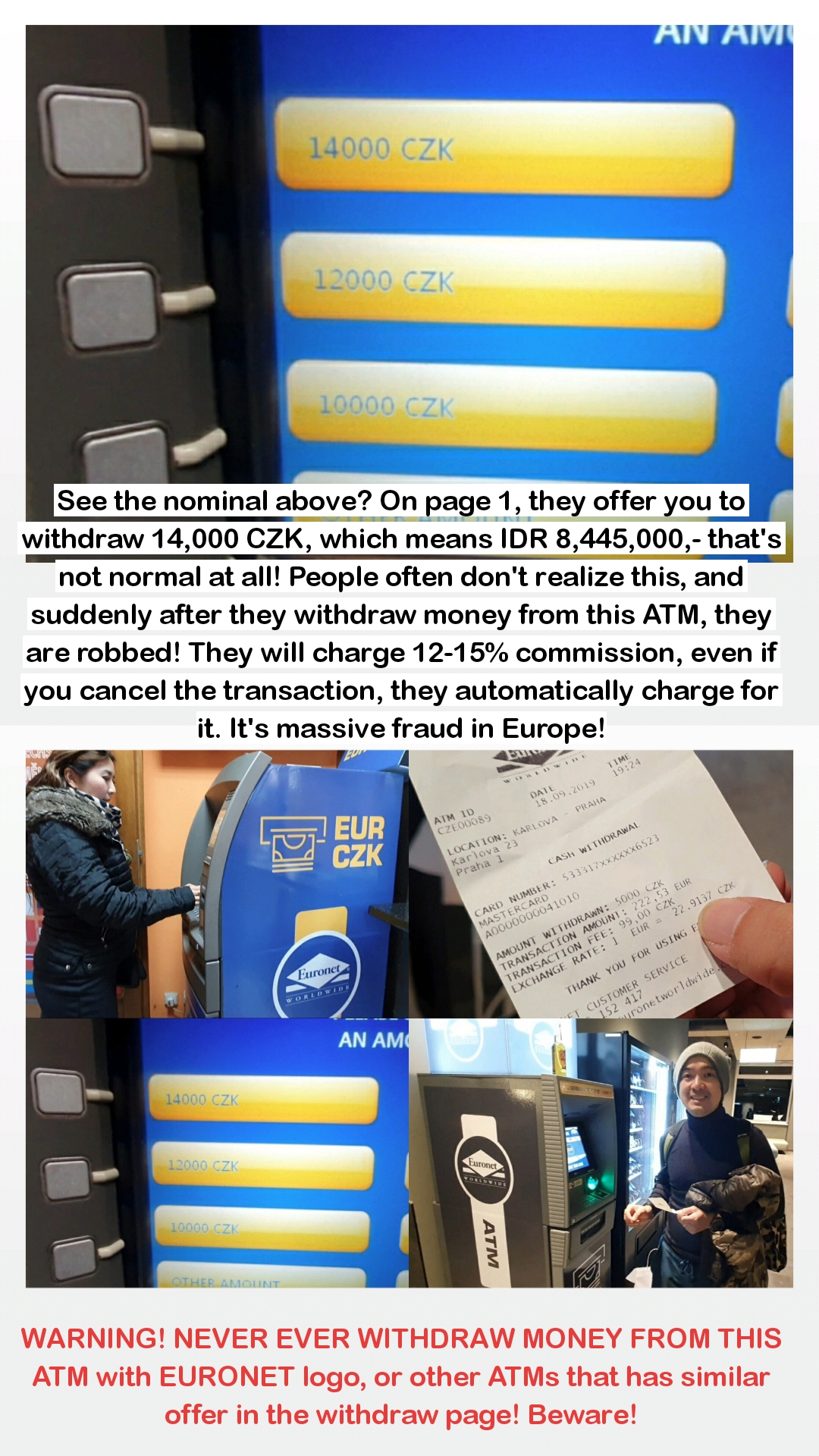 Avoid EURONET ATM massive fraud in Europe - Travel Tips how to avoid scammer by Myfunfoodiary