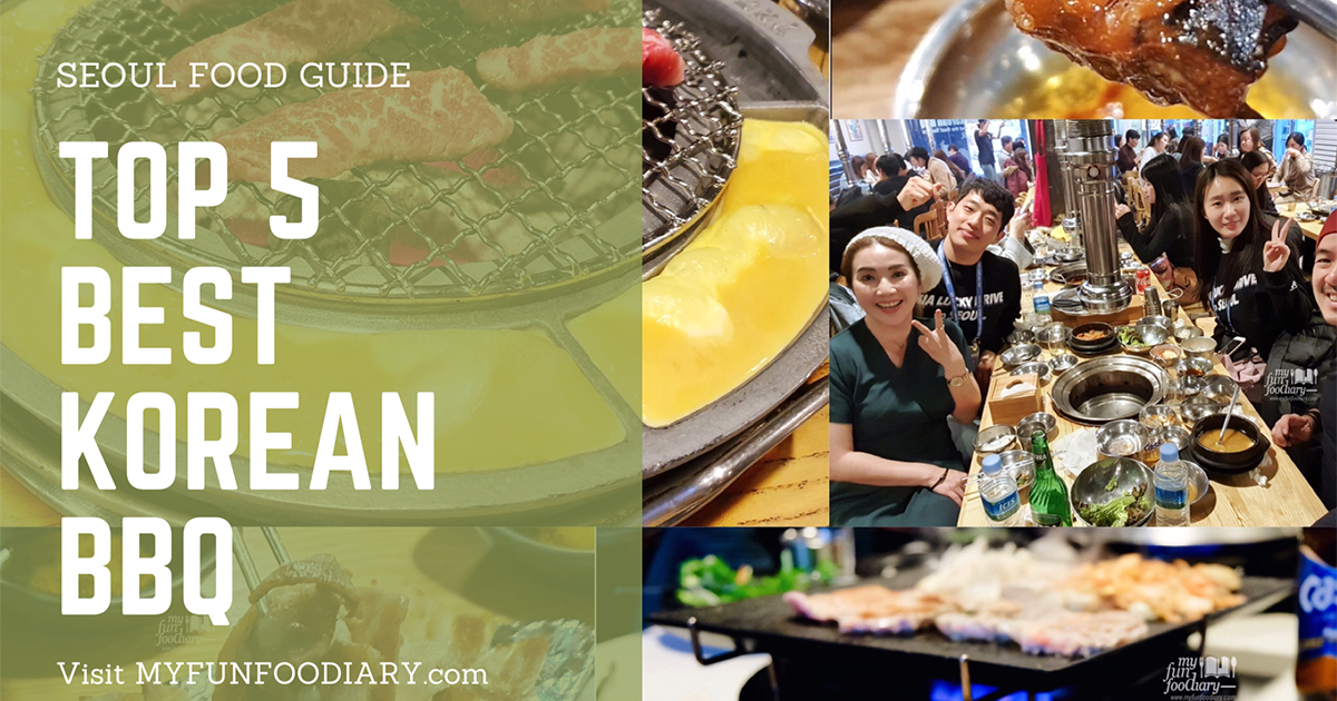 Top 5 Best Korean BBQ Restaurant seoul food guide cover facebook by Myfunfoodiary